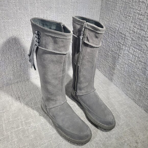 UGG Emerie Women’s Size 6 US Gray Suede Knee High Winter Dress Boots 1106754 - Picture 8 of 10